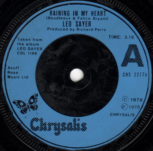 Leo Sayer - Raining In My Heart 22871 Vinyl Singles Vinyl Goed / Hoes Goed