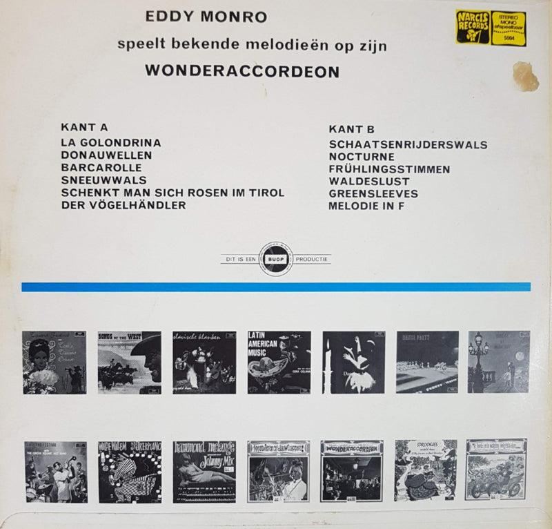 Eddy Monro - Speelt Bekende Melodieen (LP) Vinyl LP Vinyl Zeer Goed / Hoesje Goed "VINYLSINGLES.NL"