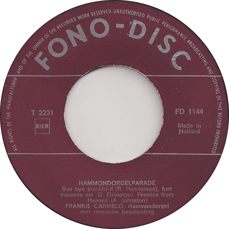 Frankie Carmelo - Hammondorgelpotpourri No. 5 33657 Vinyl Singles EP Vinyl Goed / Hoes Goed
