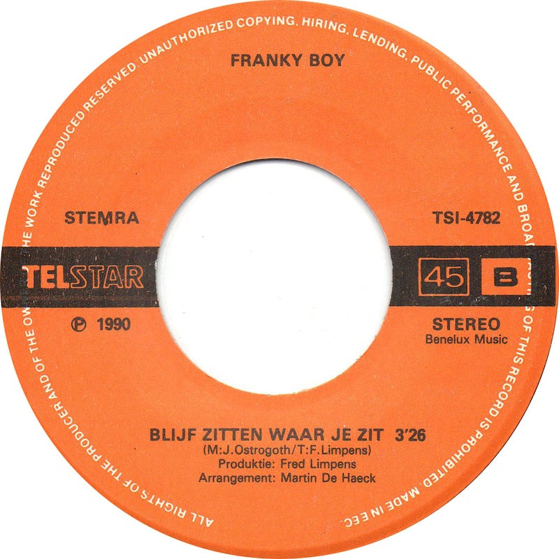 Franky Boy - De Kreten-Kraker 42762 Vinyl Singles Vinyl Goed / Hoes Goed