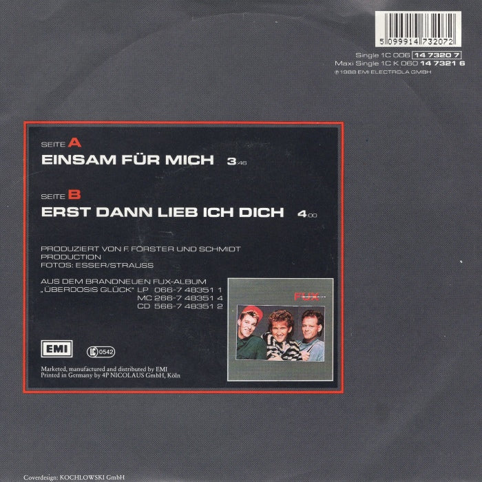 Fux - Einsam Für Mich Vinyl Singles Vinyl Zeer Goed / Hoesje Goed "VINYLSINGLES.NL"