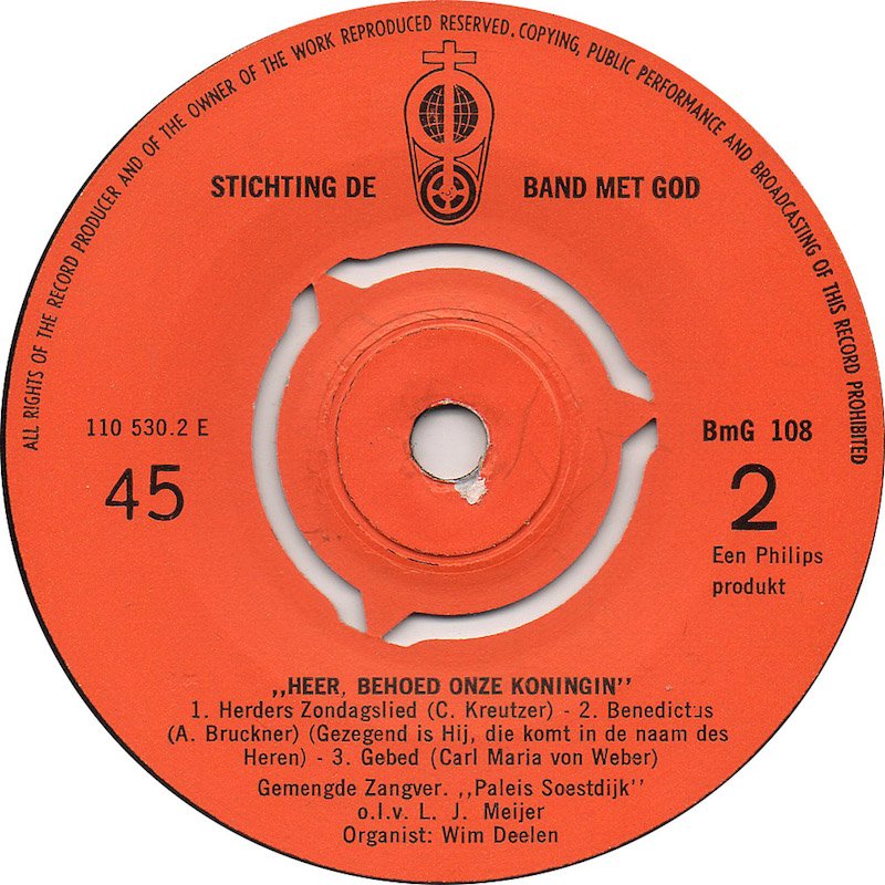 Gemengde Zangver. "Paleis Soestdijk" - Heer Behoed Onze Koningin 14235 Vinyl Singles Vinyl Goed / Hoes Goed