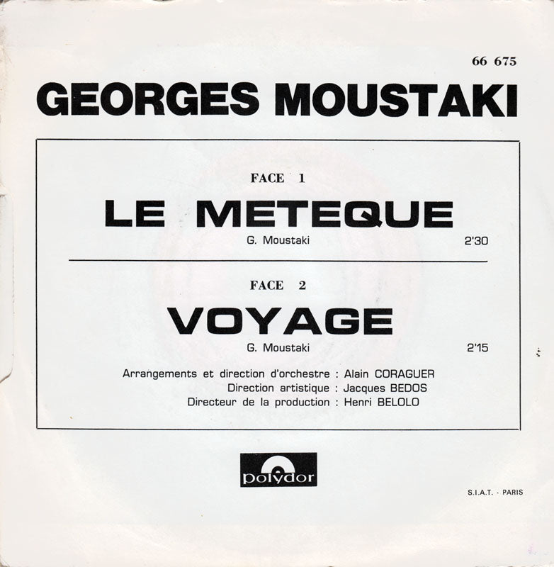 Georges Moustaki - Le Métèque 18853 Vinyl Singles Vinyl Goed / Hoes Goed