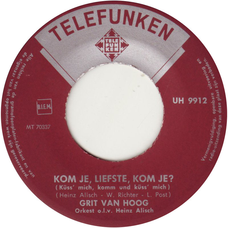 Grit Van Hoog - Zeg Goede Nacht, M'n Schat 31062 Vinyl Singles Vinyl Goed / Hoes Goed