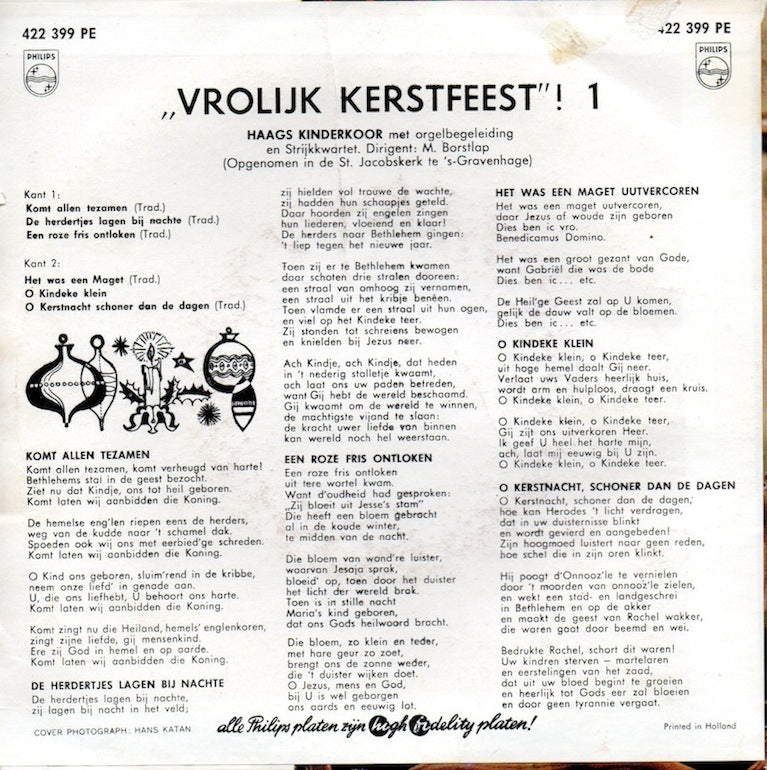 Haags Kinderkoor - Vrolijk Kerstfeest 1 01239 Vinyl Singles EP Vinyl Goed / Hoes Goed