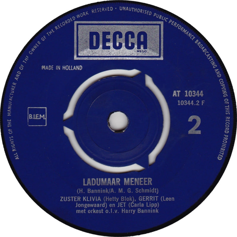 Hetty Blok, Hans Boskamp, Leen Jongewaard, Carla Lipp - Stroei-voei 18837 Vinyl Singles Vinyl Goed / Hoes Generic