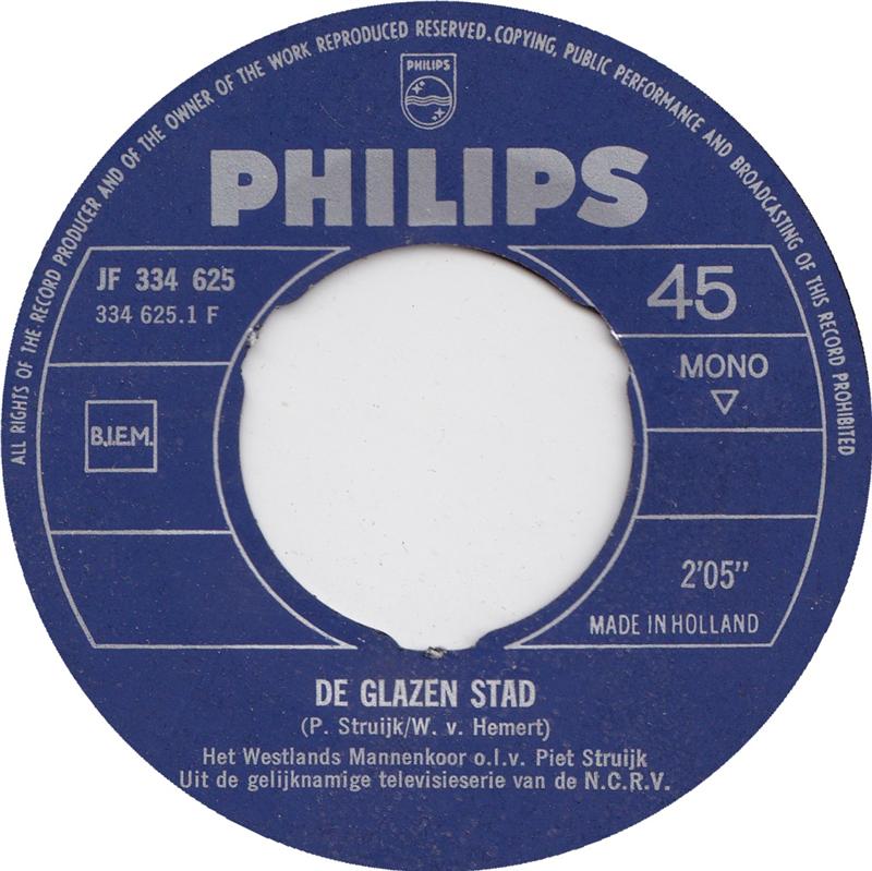 Westlands Mannenkoor - De Glazen Stad 35476 Vinyl Singles Vinyl Goed / Hoes Goed