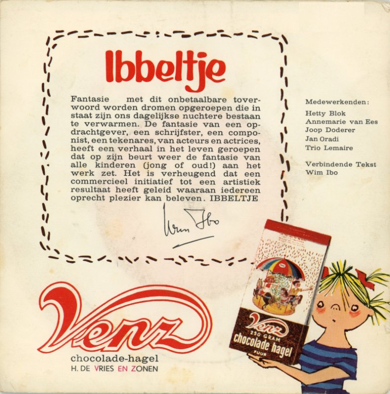 Annie M.G. Schmidt, Cor Lemaire, Wim Ibo - Ibbeltje Vinyl Singles Vinyl Zeer Goed / Hoesje Goed "VINYLSINGLES.NL"