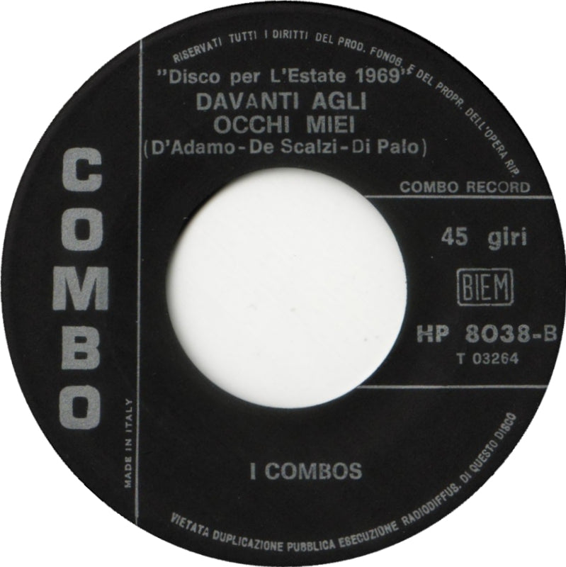 I Combos - Un Pezzo D'azzurro 03903 Vinyl Singles Vinyl Goed / Hoes Goed