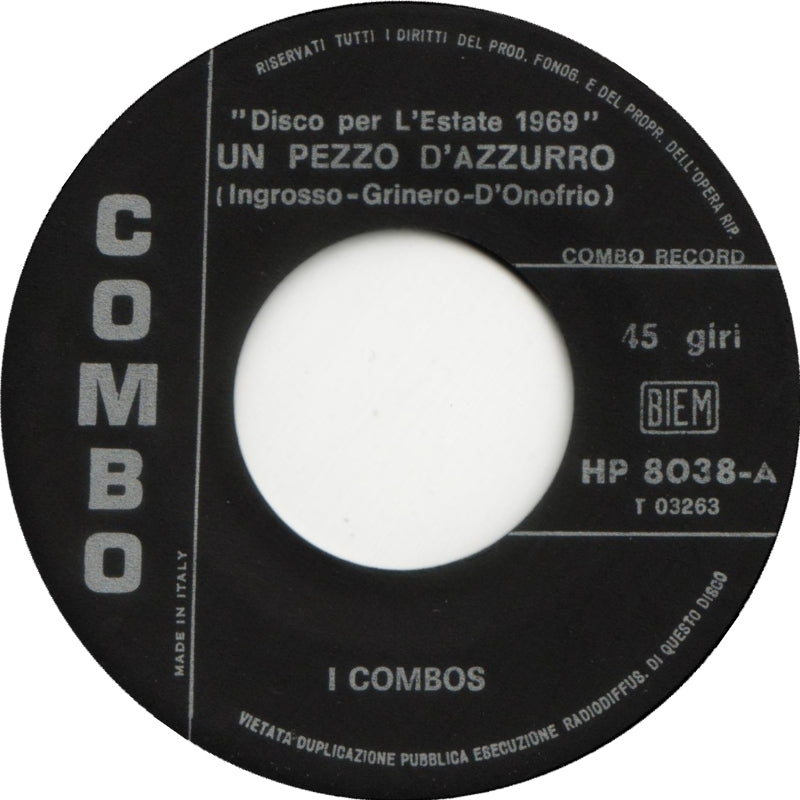 I Combos - Un Pezzo D'azzurro 03903 Vinyl Singles Vinyl Goed / Hoes Goed