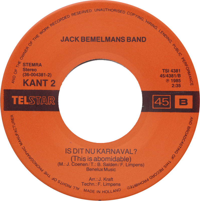 Jack Bemelmans Band - Wat Ruist Er Door Het Struikgewas 14193 Vinyl Singles Vinyl Goed / Hoes Goed