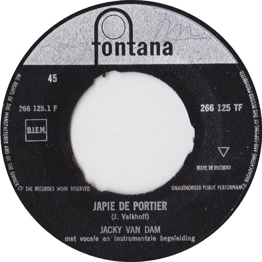 Jacky Van Dam - Japie De Portier 24457 Vinyl Singles Vinyl Goed / Hoes Goed