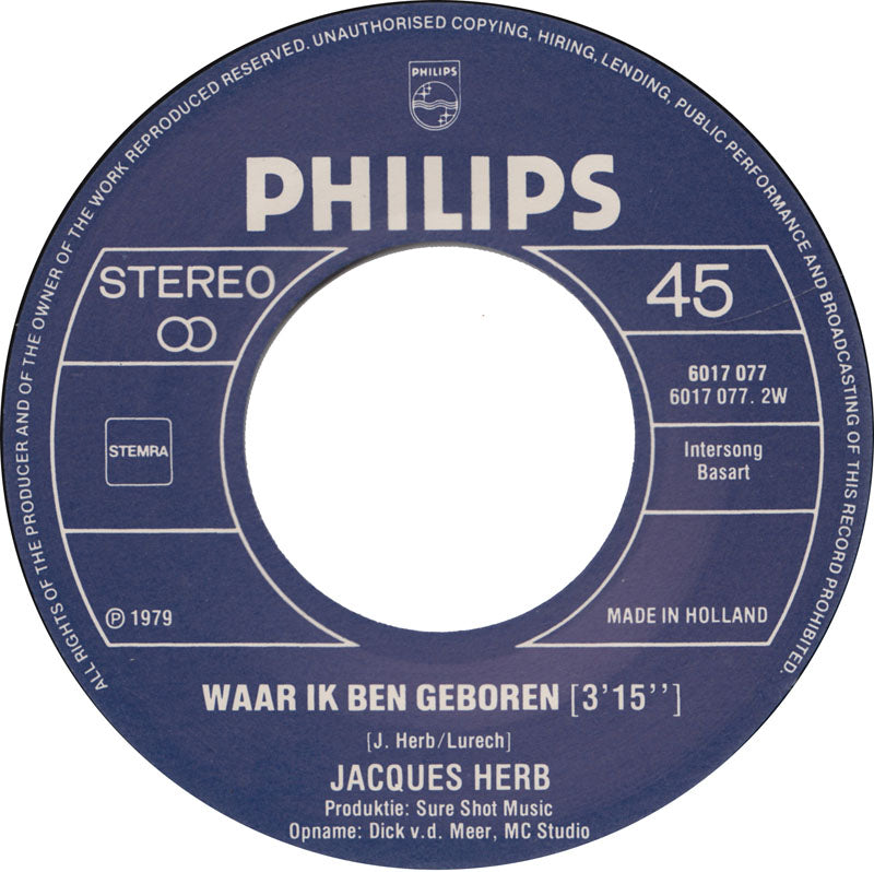 Jacques Herb - Torremolinos (I Love You) 16849 Vinyl Singles Vinyl Goed / Hoes Goed
