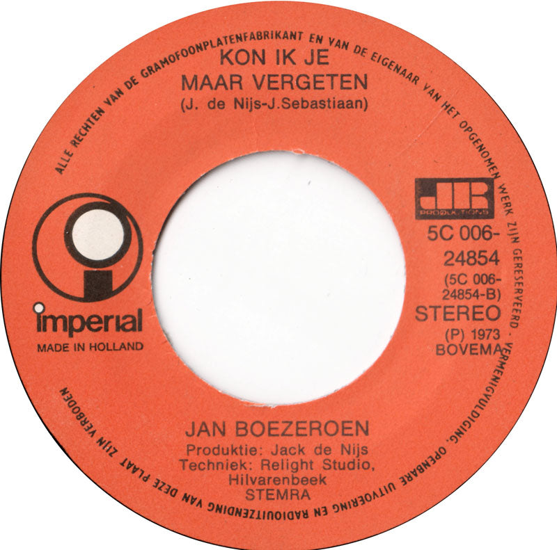 Jan Boezeroen - O Daar Komt Gedonder Van Vinyl Singles Vinyl Goed / Hoes Goed