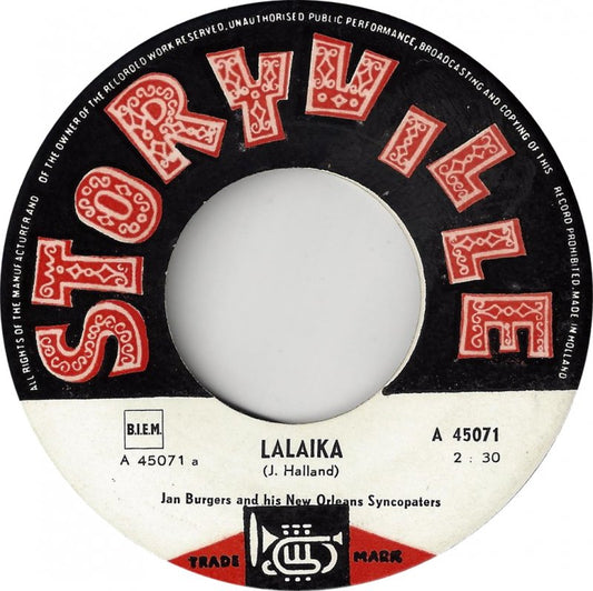Jan Burgers And His The New Orleans Syncopaters - Lalaika 15819 Vinyl Singles Vinyl Goed / Hoes Goed