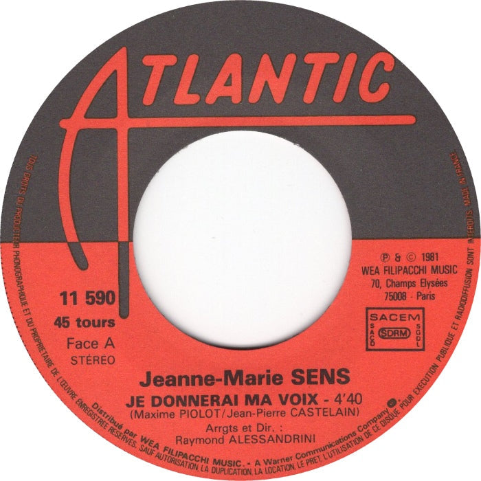 Jeanne Marie Sens - Je Donnerai Ma Voix 23909 Vinyl Singles Vinyl Goed / Hoes Goed