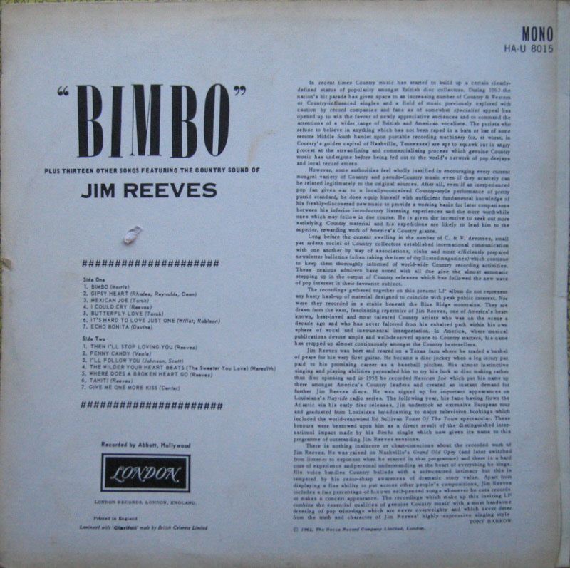 Jim Reeves - Bimbo (LP) 50373