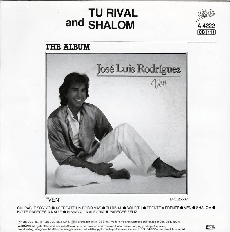 José Luis Rodríguez - Shalom 31254 Vinyl Singles Vinyl Goed / Hoes Goed