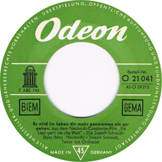Joseph Schmidt - Es Wird Im Leben Dir Mehr Genommen Als Gegeben 29540 Vinyl Singles Vinyl Goed / Hoes Goed