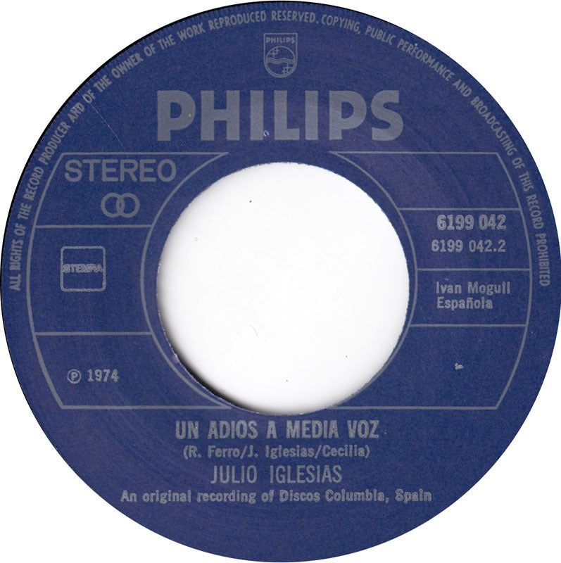 Julio Iglesias - A Flor De Piel 08860 Vinyl Singles Vinyl Goed / Hoes Generic