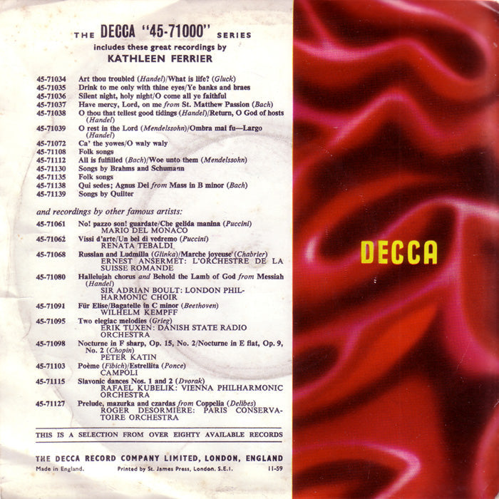 Kathleen Ferrier - O Rest In The Lord 03755 Vinyl Singles Vinyl Goed / Hoes Goed