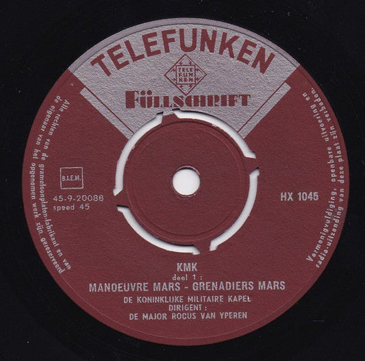 Koninklijke Militaire Kapel (KMK) - Manoeurve Mars 02120 Vinyl Singles Vinyl Goed / Hoes Goed