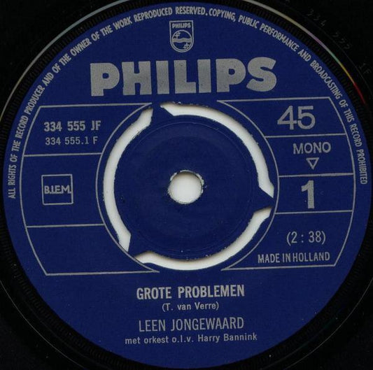 Leen Jongewaard - Grote Problemen 02152 Vinyl Singles Vinyl Goed / Hoes Generic