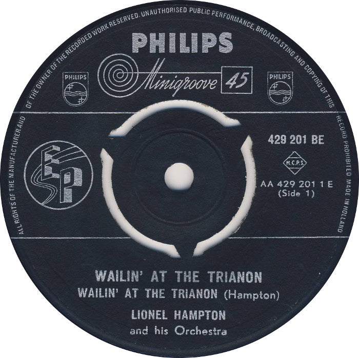 Lionel Hampton And His Orchestra - Wailin' At The Trianon 03855 Vinyl Singles EP Vinyl Goed / Hoes Goed