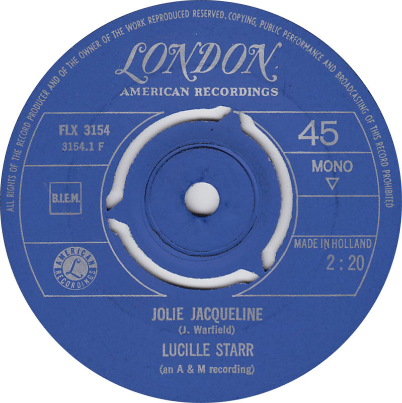 Lucille Starr - Jolie Jacqueline 40180 Vinyl Singles Vinyl Goed / Hoes Goed