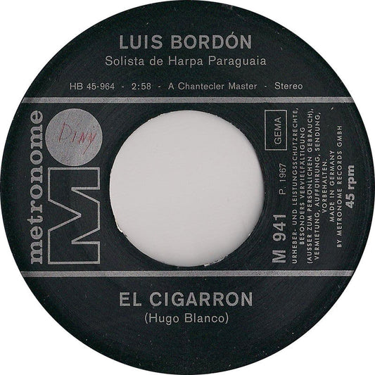 Luis Bordón - El Cigarron 15654 Vinyl Singles Vinyl Goed / Hoes Goed