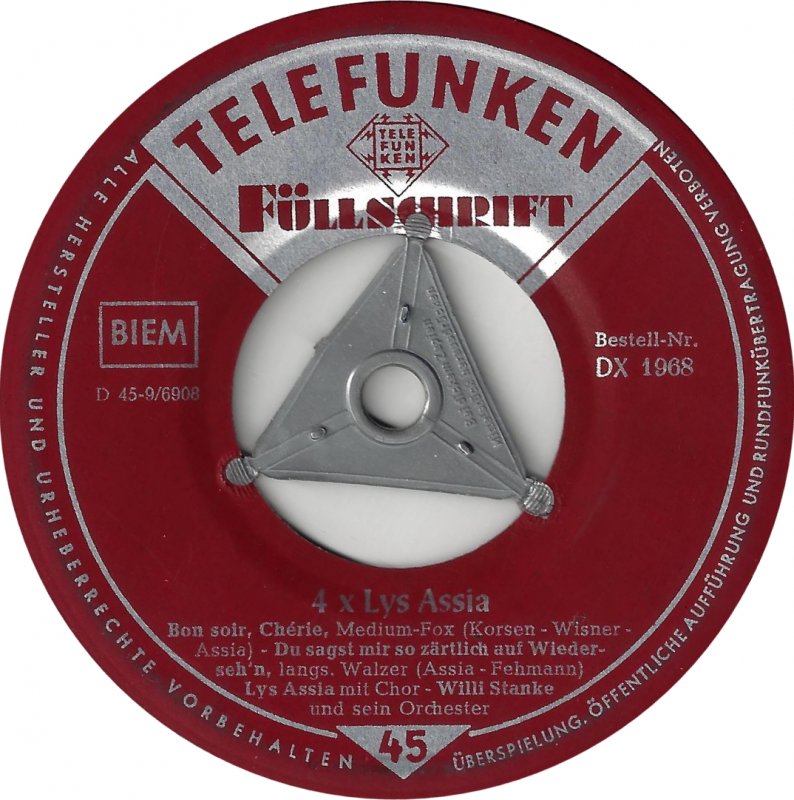 Lys Assia - 4 X Lys Assia 40029 Vinyl Singles Vinyl Goed / Hoes Generic