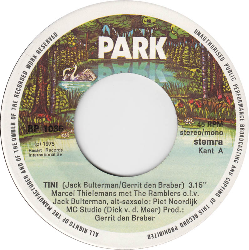 Marcel Thielemans met The Ramblers 16302 Vinyl Singles Vinyl Goed / Hoes Goed