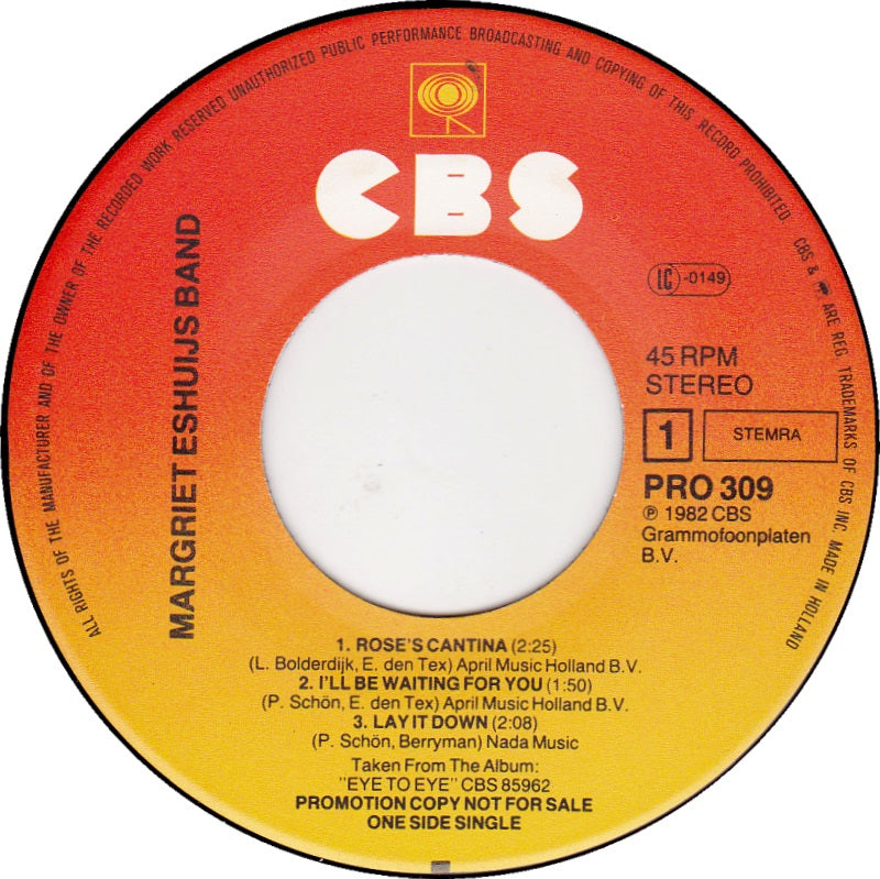Margriet Eshuijs Band - Eye To Eye 14573 Vinyl Singles Vinyl Goed / Hoes Goed