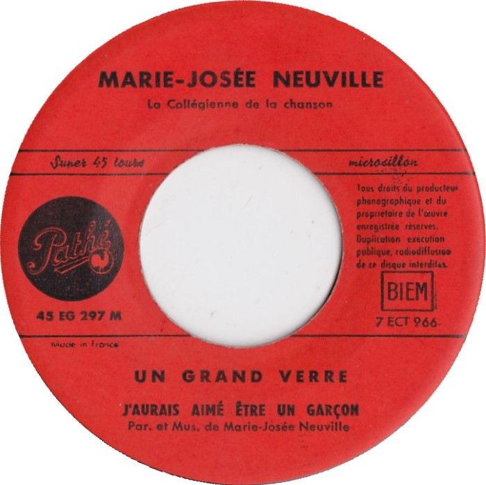Marie-JosǸe Neuville - La Collégienne De La Chanson No. 4 17221 Vinyl Singles EP Vinyl Goed / Hoes Goed