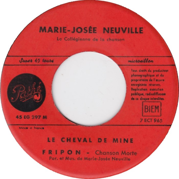 Marie-JosǸe Neuville - La Collégienne De La Chanson No. 4 17221 Vinyl Singles EP Vinyl Goed / Hoes Goed