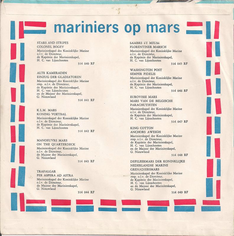 Marinierskapel Der Koninklijke Marine - Mariniers Op Mars 29230 Vinyl Singles Vinyl Goed / Hoes Goed