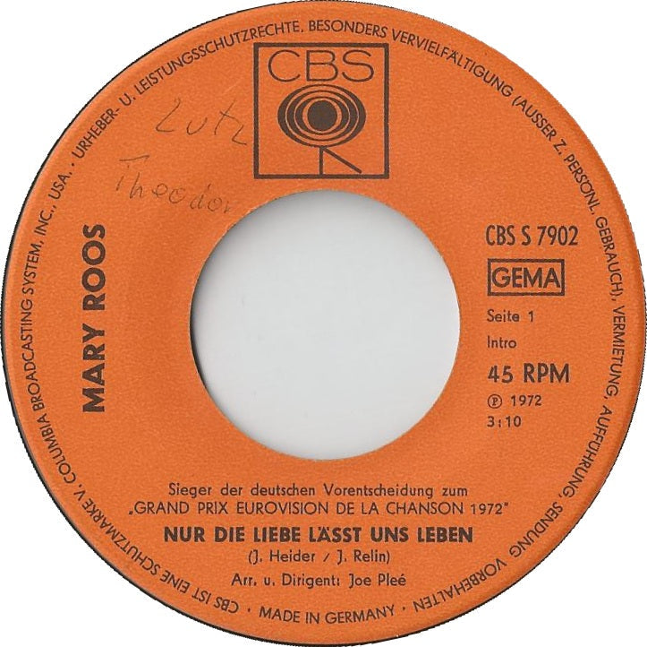 Mary Roos - Nur Die Liebe Läßt Uns Leben 17548
