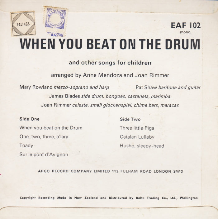 Mary Rowland, Pat Shaw, James Blades, Joan Rimmer - When You Beat On A Drum 32210 Vinyl Singles EP Vinyl Goed / Hoes Goed