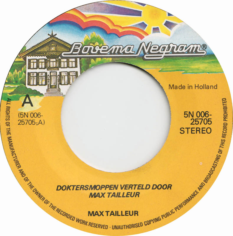 Max Tailleur - Doktersmoppen Vinyl Singles Vinyl Goed / Hoes Goed
