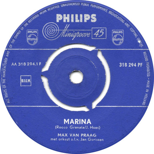 Max van Praag - Marina 02107 Vinyl Singles Vinyl Goed / Hoes Generic