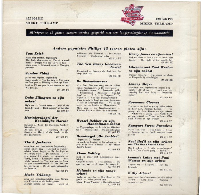 Mieke Telkamp - Mieke Telkamp (Potpourri) 30175 Vinyl Singles EP Vinyl Goed / Hoes Goed