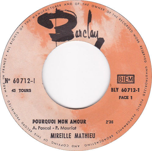 Mireille Mathieu – Pourquoi Mon Amour 18638