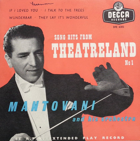 Mantovani - Song Hits From Theatreland 01268 Vinyl Singles EP Vinyl Goed / Hoes Goed