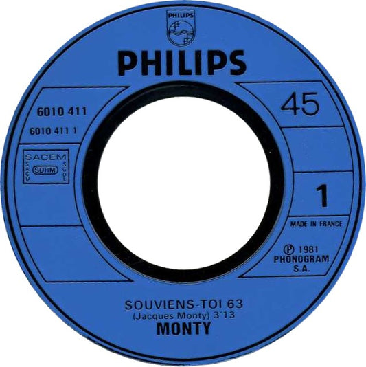 Monty - Souviens-Toi 63 15236 Vinyl Singles Vinyl Goed / Hoes Goed