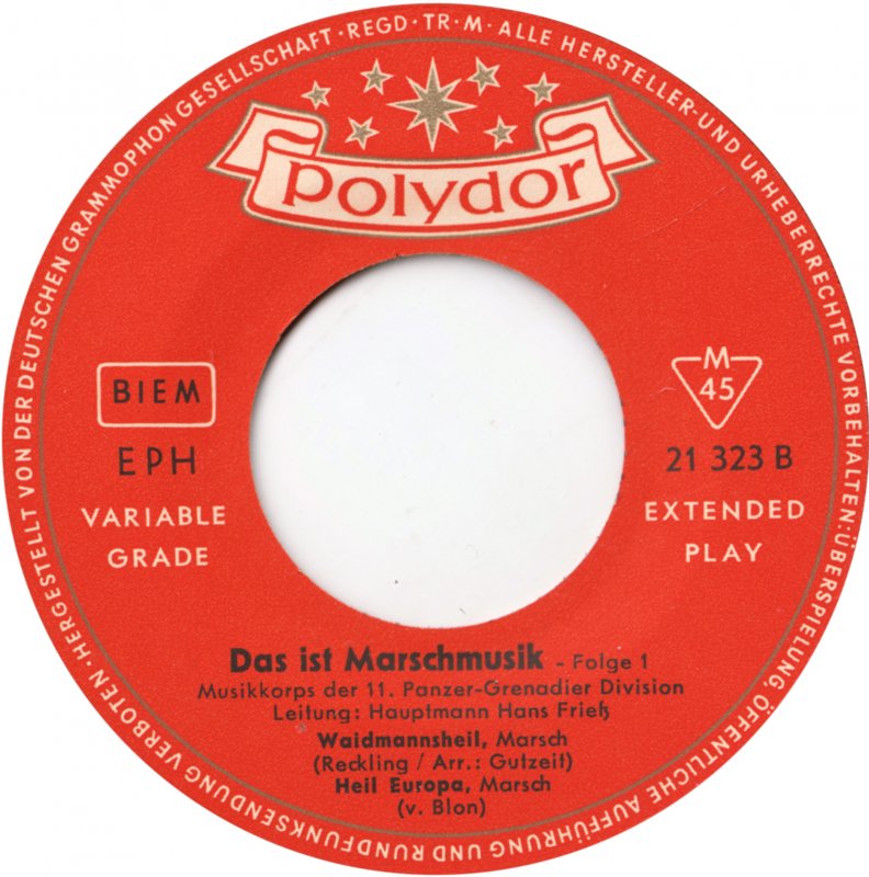 Musikkorps der 11. Panzer Grenadier Division - Das Ist Marschmusik! Folge 1 06034 Vinyl Singles EP Vinyl Goed / Hoes Goed
