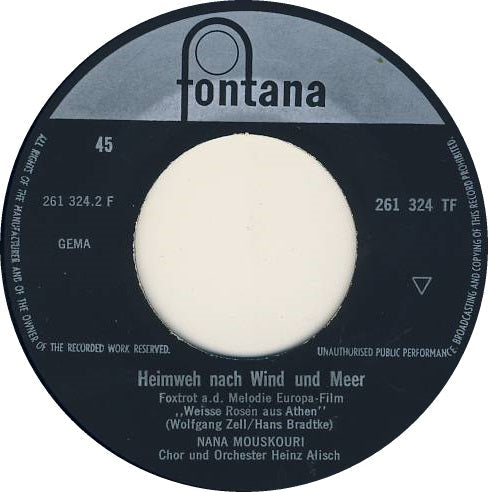 Nana Mouskouri - Am Horizont Irgendwo 03807 Vinyl Singles Vinyl Goed / Hoes Goed