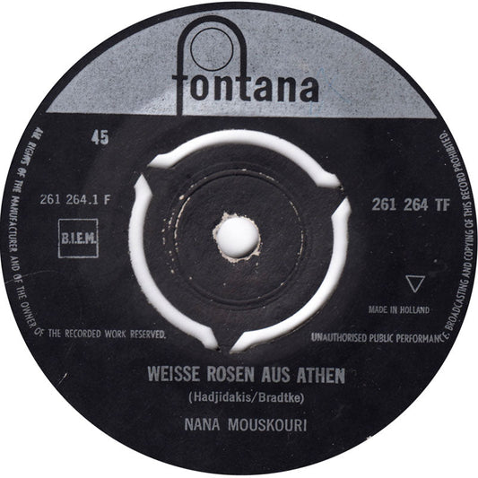 Nana Mouskouri - Weisse Rosen Aus Athen 36147 18275 Vinyl Singles Vinyl Goed / Hoes Generic