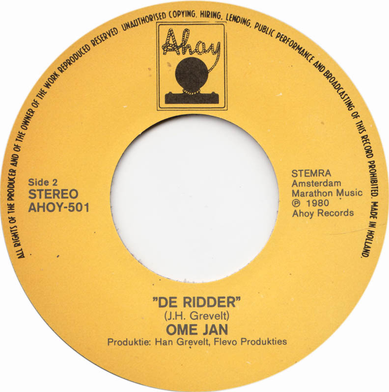 Ome Jan - Drink D'r Maar Één Van Mij Mee 33979 Vinyl Singles Vinyl Goed / Hoes Goed