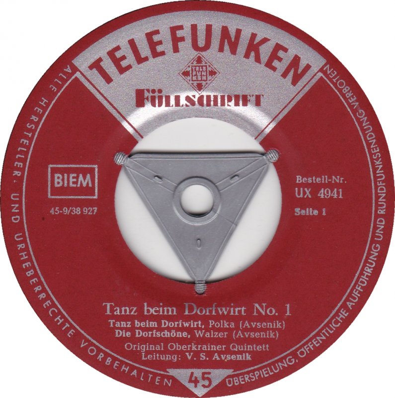 Original Oberkrainer Quintett - Tanz Beim Dorfwirt Nr. 1 33679 Vinyl Singles EP Vinyl Goed / Hoes Goed