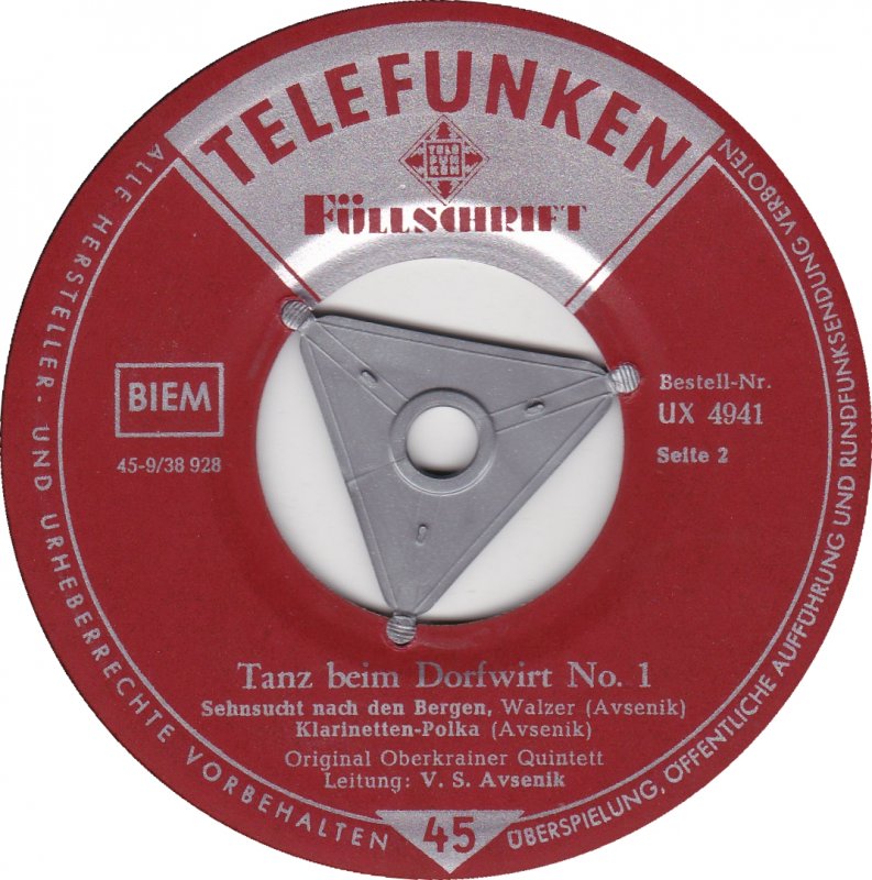Original Oberkrainer Quintett - Tanz Beim Dorfwirt Nr. 1 33679 Vinyl Singles EP Vinyl Goed / Hoes Goed